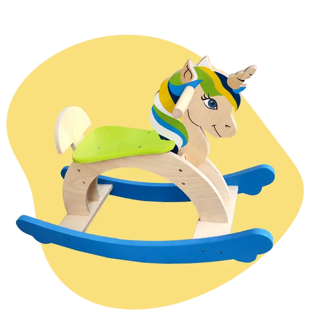 Wooden Rocking Unicorn Toy for Kids